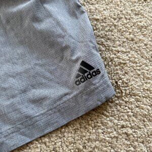 adidas Men's Light Gray Athletic Shorts with Black Logo